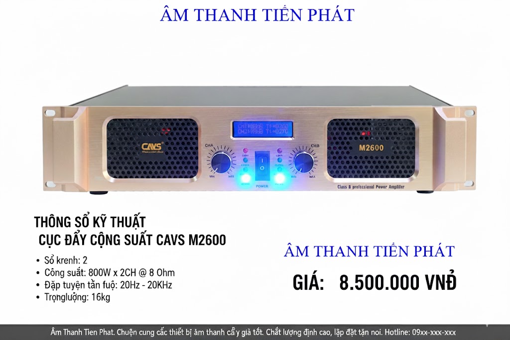 Cục đẩy công suất CAVS M2600 Bán Tại Bình Dương